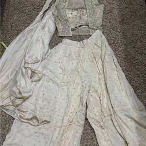 Indian Cream Women's two piece palazzo pant